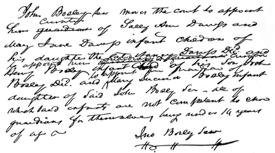 John Bosley guardianship papers